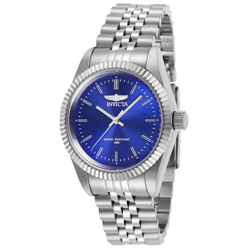 ladies bracelets memory-Invicta Women's Quartz Watch - Specialty Blue Dial Stainless Steel Bracelet | 29398