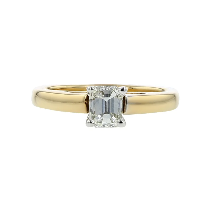 Ladies engagement rings coast radiance -Emerald-Cut Diamond Solitaire Engagement Ring