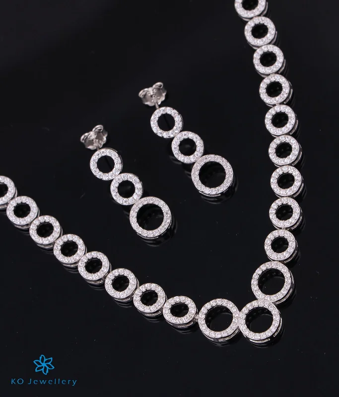 ladies necklaces initial-The Navanya Silver Necklace Set