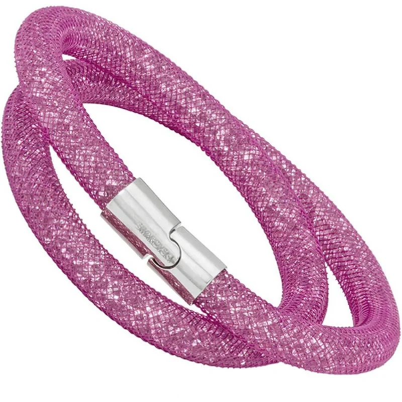 ladies bracelets platinum-Swarovski Women's Bracelet - Stardust Small Light Purple Nylon Fishnet Tube | 5186425