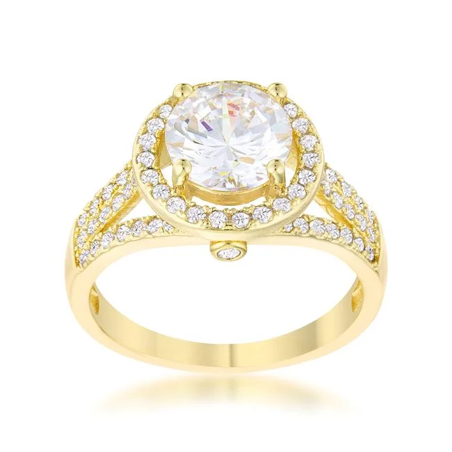 Ladies engagement rings fierce radiance -Marylin 2ct Round Halo Gold Engagement Ring | 2.5ct |14k Gold