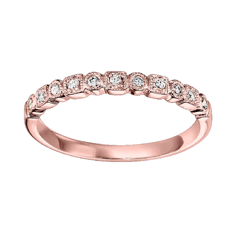 Ladies rings gust glow -10K Rose Gold Mixable Ring