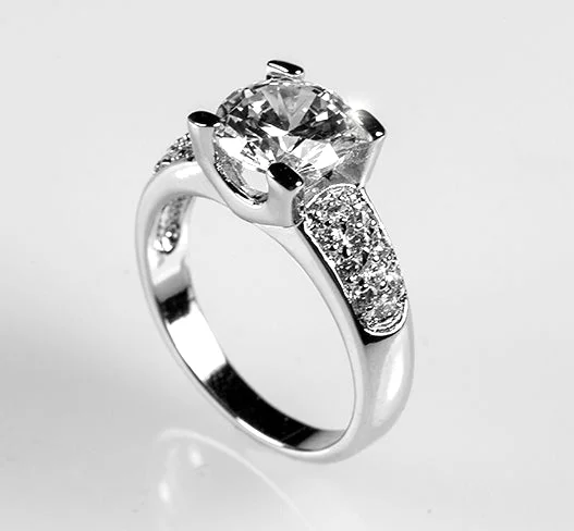 Ladies engagement rings euro radiance -Greta Pave Cluster Round Cut Engagement Ring | 2.3ct