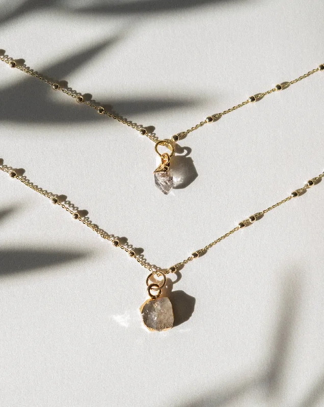 ladies necklaces white gold-April | Herkimer Diamond Necklace