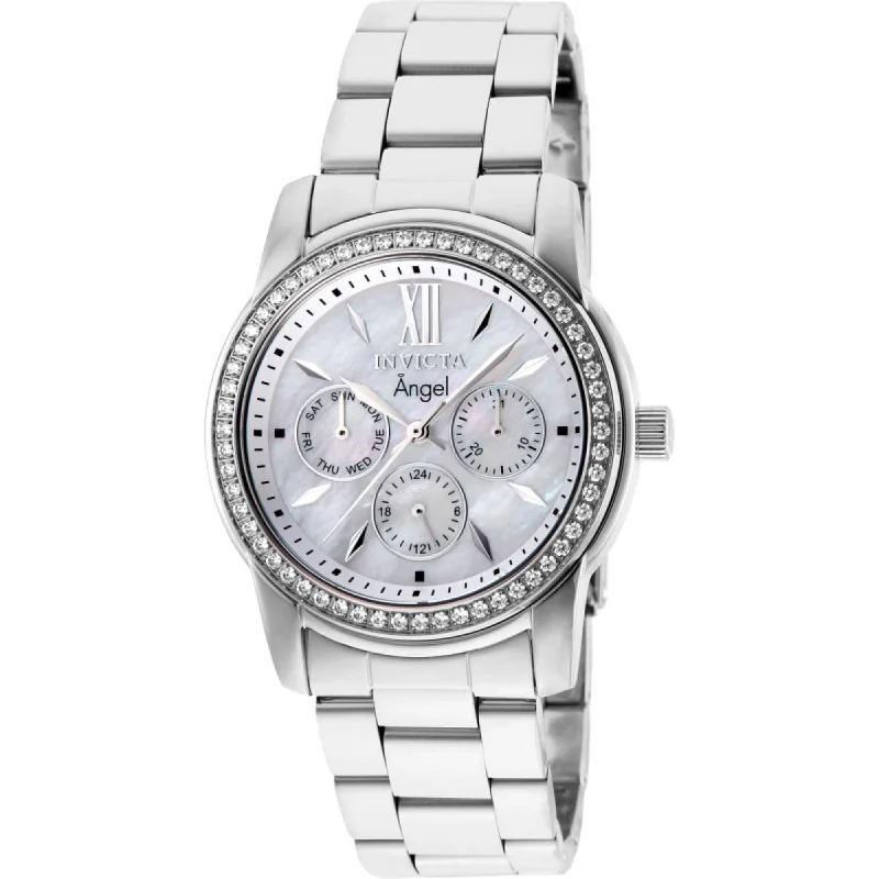 ladies bracelets sizes-Invicta Women's Watch - Angel Quartz White Mother of Pearl Dial Bracelet | 28686