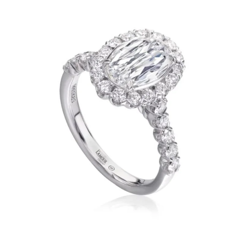 Ladies engagement rings word shine -L'Amour Crisscut Oval Diamond Engagement Ring