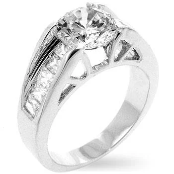 Ladies engagement rings ice glow -Hiatt Timeless Round Solitaire Engagement Ring | 2ct