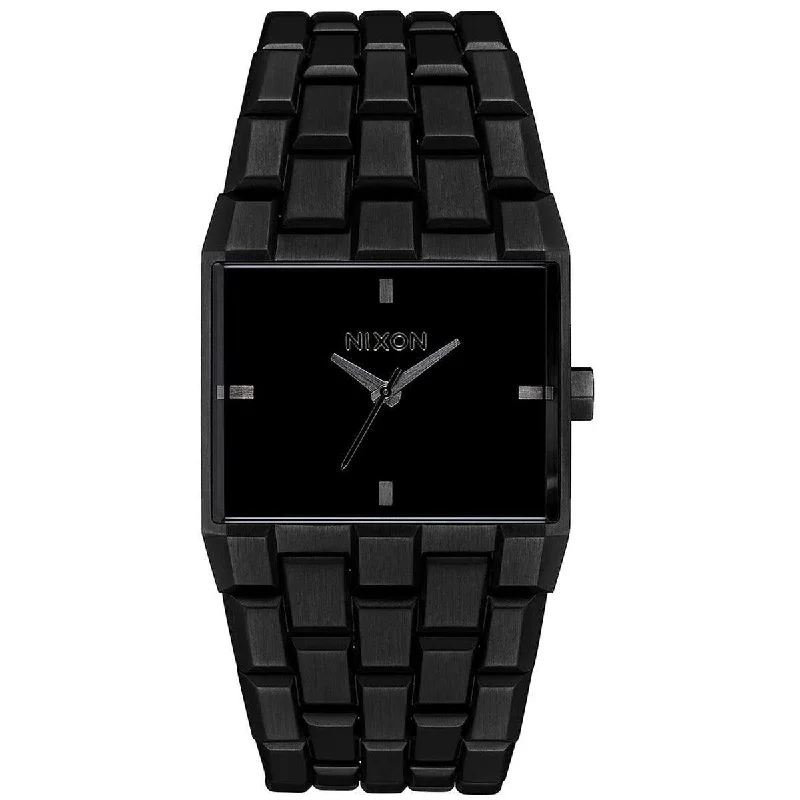 ladies bracelets pink-Nixon Women's Quartz Watch - Ticket Black IP Stainless Steel Bracelet | A1262001