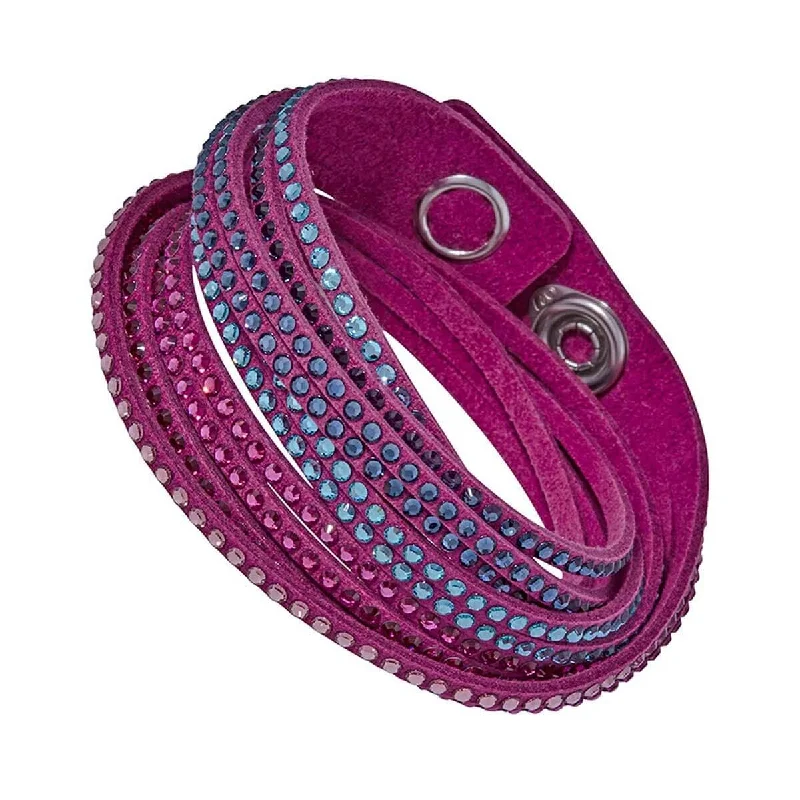 ladies bracelets luxury brand-Swarovski Women's Bracelet - Slake 2 in 1 Shimmery Fuchsia Wrap Around | 5202465