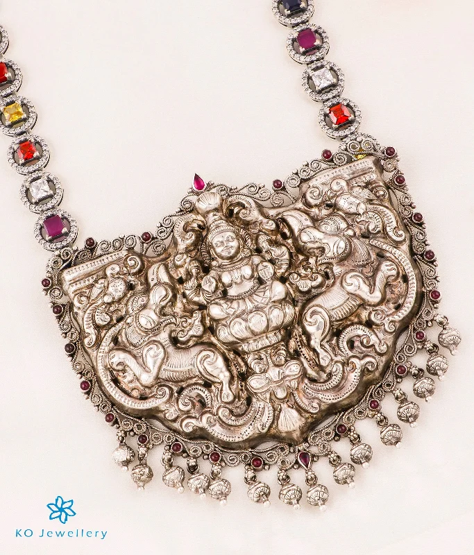 ladies necklaces everyday wear-The Mahalakshmi Silver Navratna Necklace