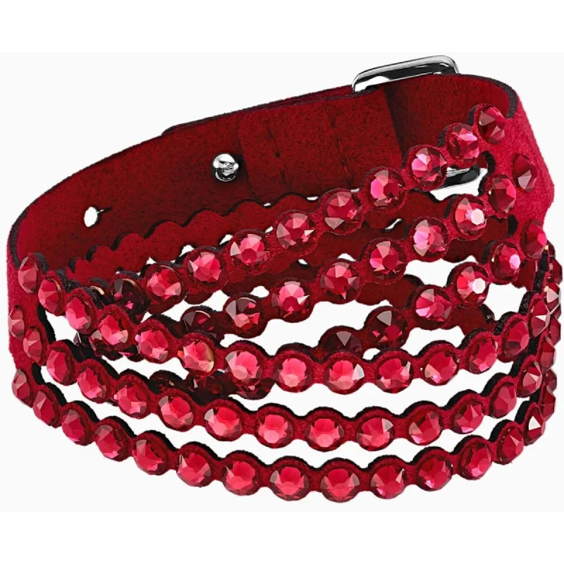 ladies bracelets name-Swarovski Women's Wrap Bracelet - Power Scarlet Red Fabric and Crystals | 5543080