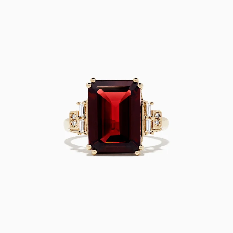 Ladies rings aquamarine glow -Bordeaux 14K Yellow Gold Rhodolite Garnet and Diamond Ring, 8.50 TCW