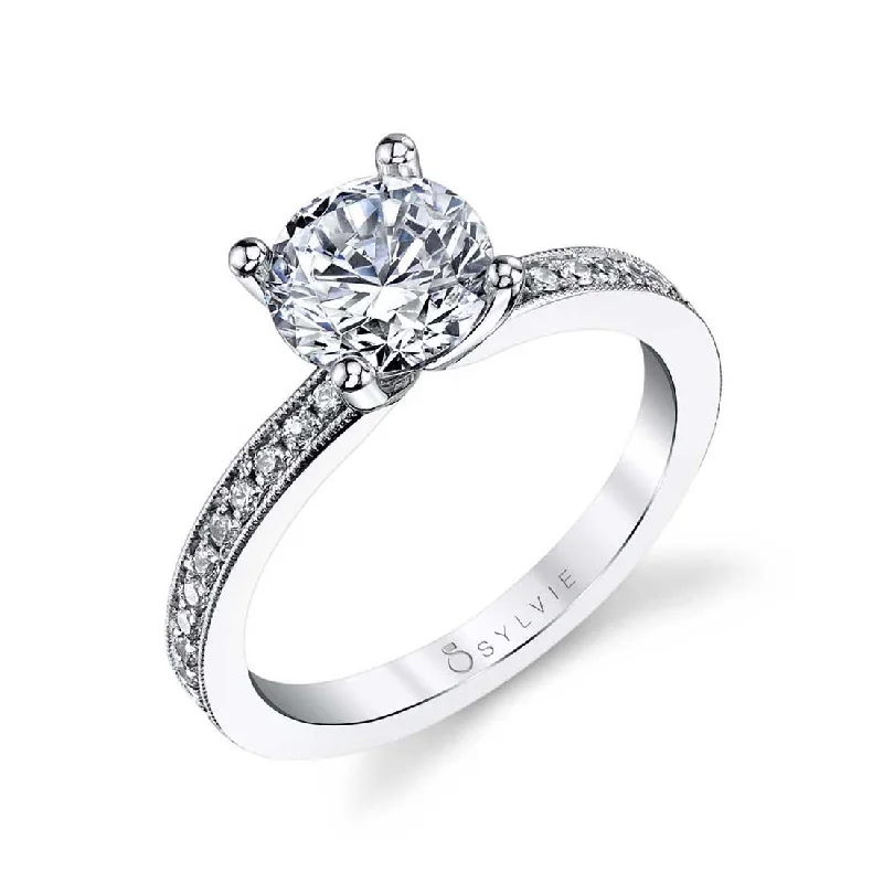 Ladies engagement rings pair radiance -Sylvie Solitaire Engagement Ring S1183