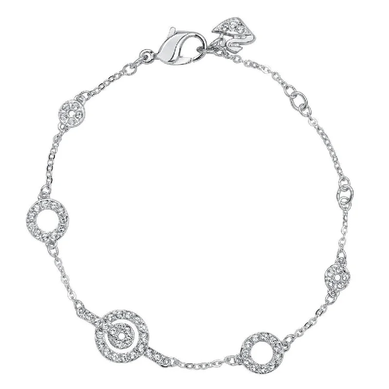 ladies bracelets cultural-Swarovski Women's Purity Rhodium-Plated Clear Crystal Chain Bracelet, 6" Length | 1121075