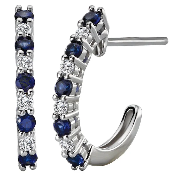 Ladies earrings roam charm -Ladies Diamond and Gemstone Hoop Earrings