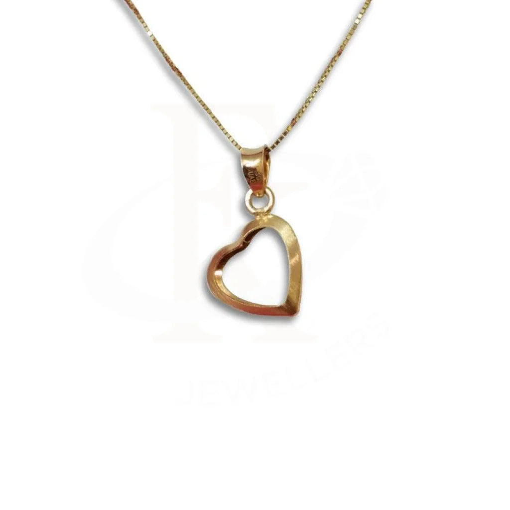 ladies necklaces contemporary-Gold Necklace (Chain with Heart Pendant) 18KT - FKJNKL1207