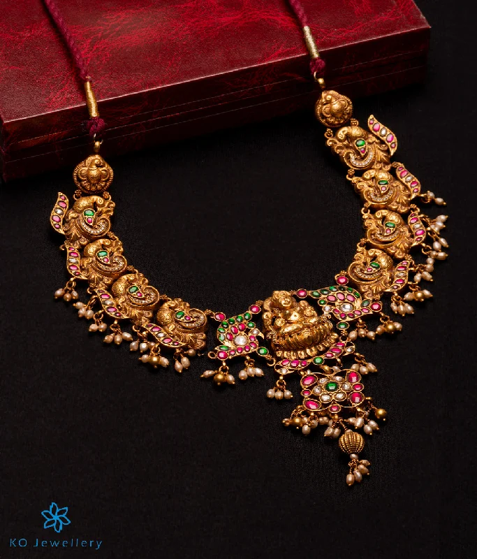 ladies necklaces party-The Lakshmi Silver Kundan-Jadau Necklace