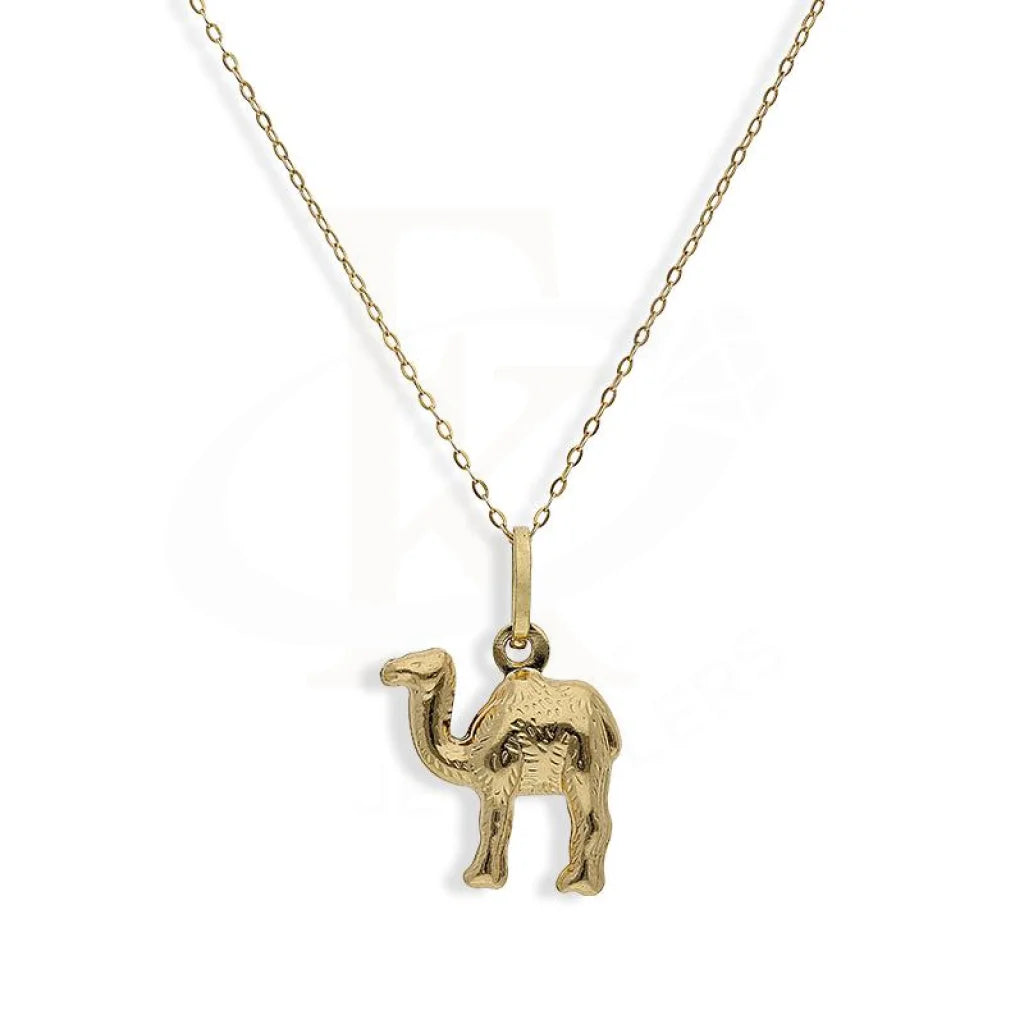 ladies necklaces unique-Gold Camel Necklace (Chain with Pendant) 18KT - FKJNKL1508