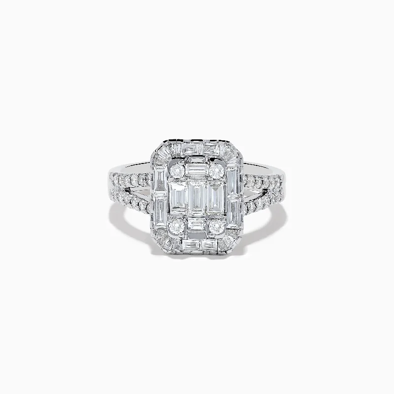 Ladies rings wow charm -Classique 14K White Gold Diamond Ring