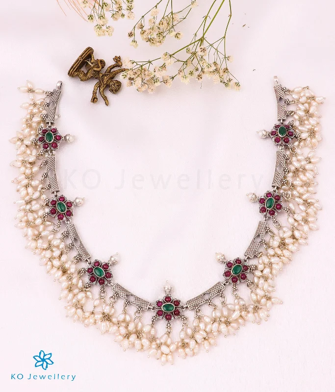 ladies necklaces flashy-The Avahati Silver Pearl Necklace