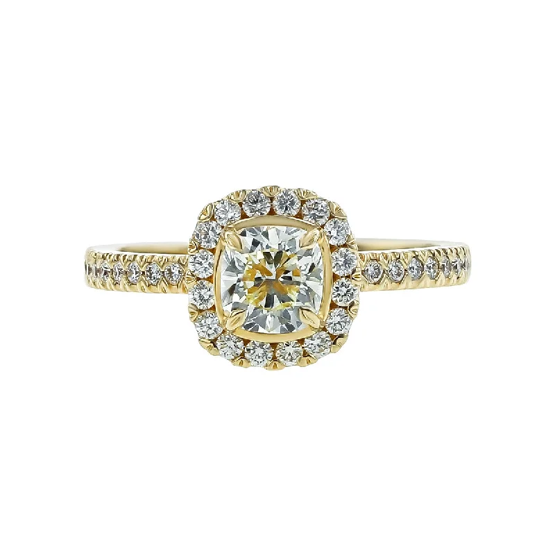 Ladies engagement rings fair charm -Cushion Cut Diamond Engagement Ring with Classic Setting