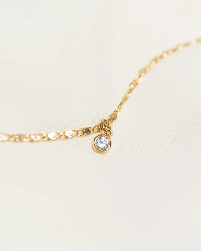 ladies necklaces subtle-Solitaire CZ Necklace