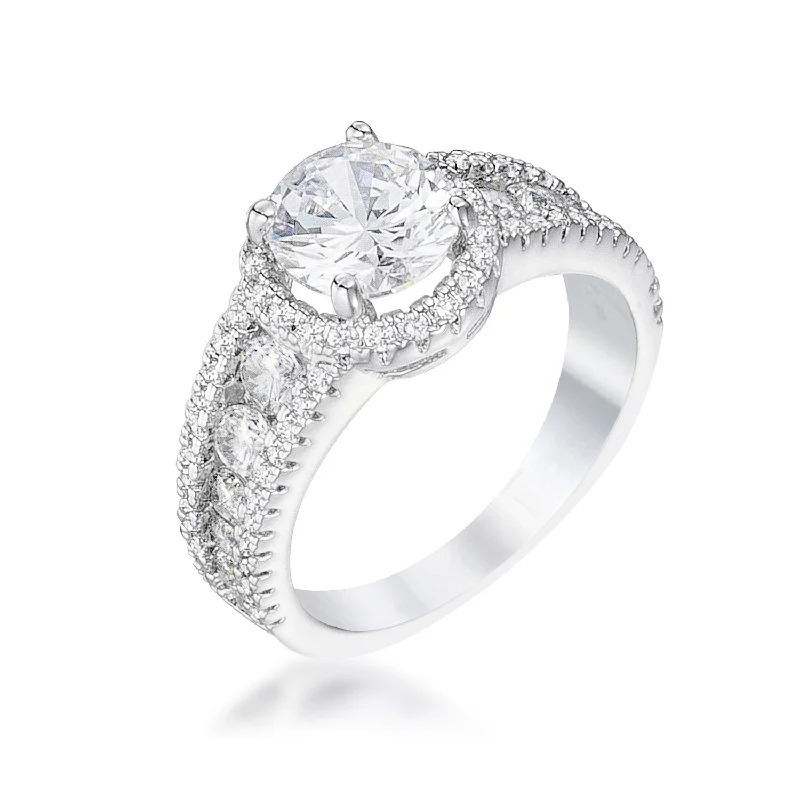 Ladies engagement rings fit glow ring -Alexia 1.3ct Round Solitaire Engagement Halo Ring | 2.8ct