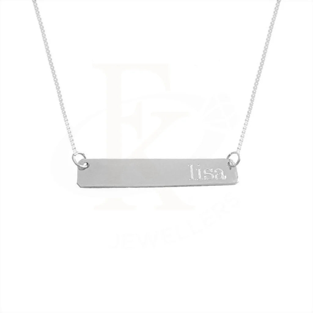 ladies necklaces showstopper-Silver 925 Name Engraved Bar Necklace - FKJNKL1926