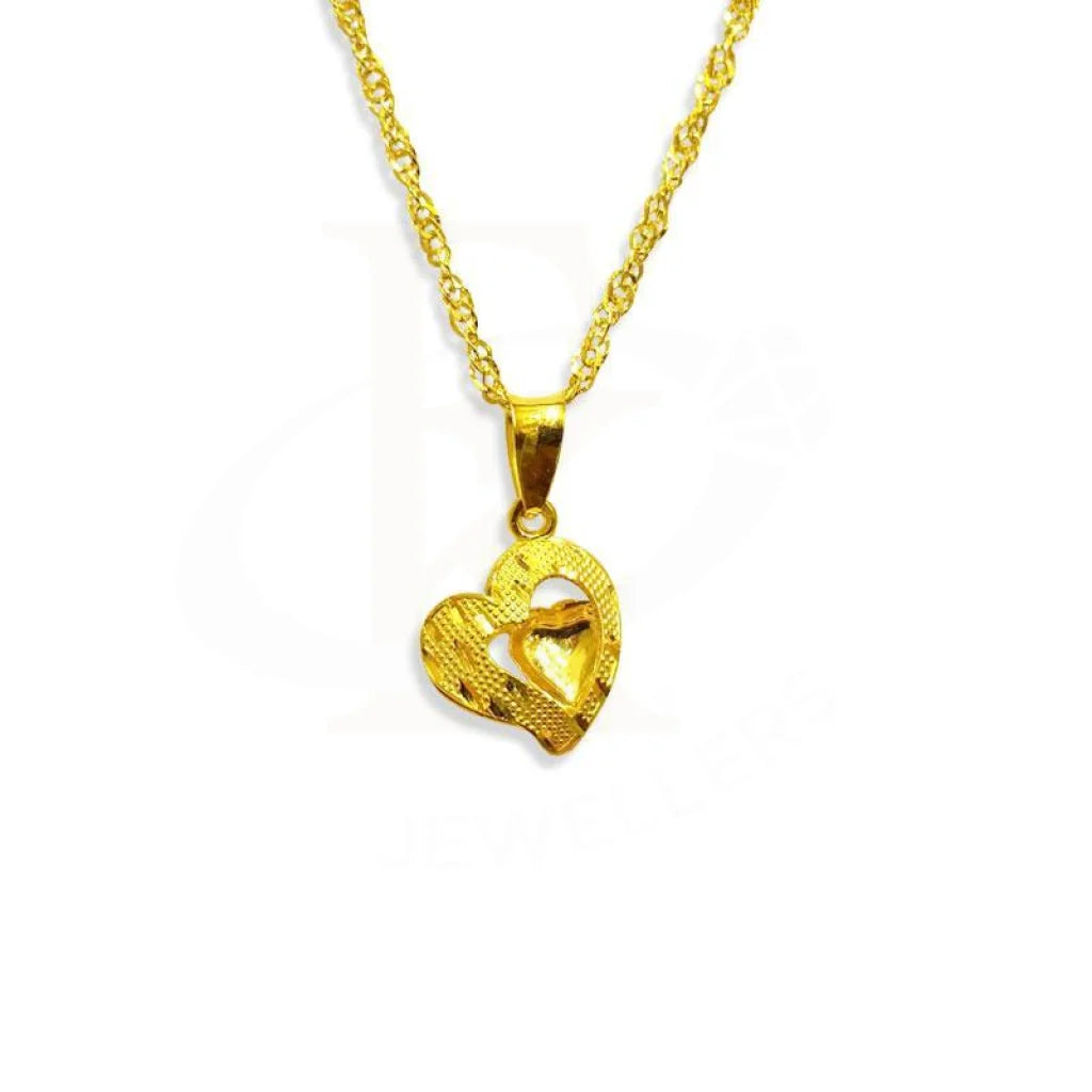 ladies necklaces gothic-Gold Necklace (Chain with Heart Pendant) 18KT - FKJNKL1220