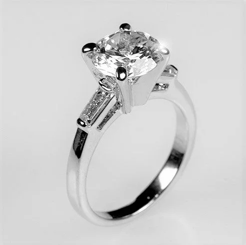 Ladies engagement rings mold radiance -Cheryl  Round Solitaire Engagement Ring | 3ct