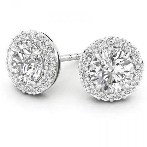 Ladies earrings odd gem radiance -14KT WHITE GOLD 1/4 CTW ROUND DIAMOND HALO EARRINGS