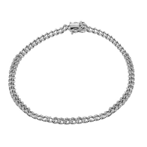 ladies bracelets ocean-Chain Link Bracelet in 18k Gold with Diamonds LB2482