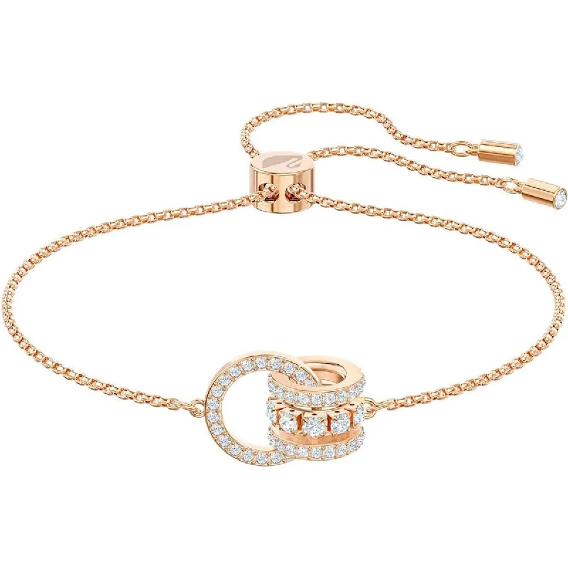 ladies bracelets prices-Swarovski Women's Bracelet - Further Interlocking Loops Rose Gold Tone Metal | 5501092