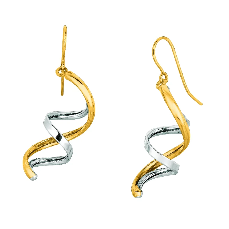 Ladies earrings mate charm -14K Gold Swirl Drop Earring