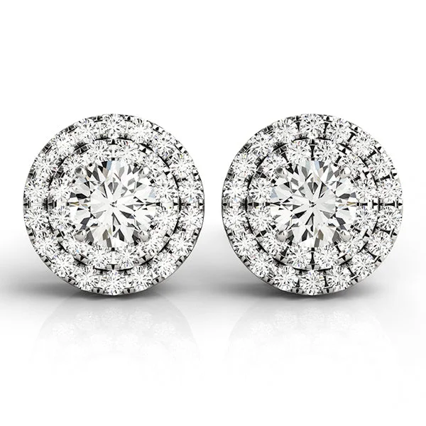 Ladies earrings lift glow -Halo Diamond Earring