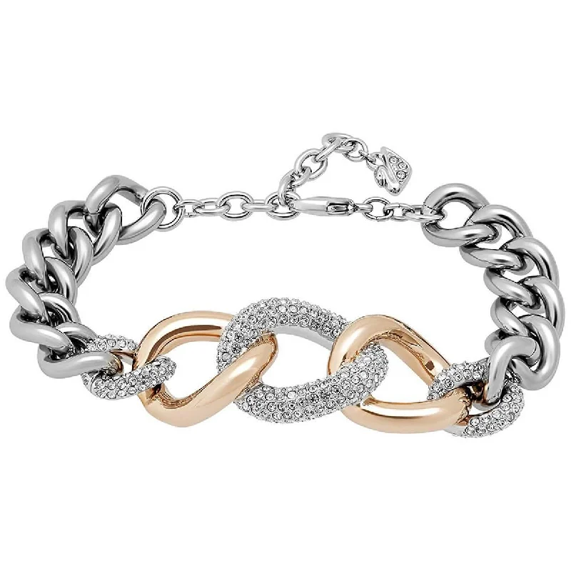 ladies bracelets recommendations-Swarovski Women's Bracelet - Bound Rose Gold & Silver Chain with Crystals | 5080042