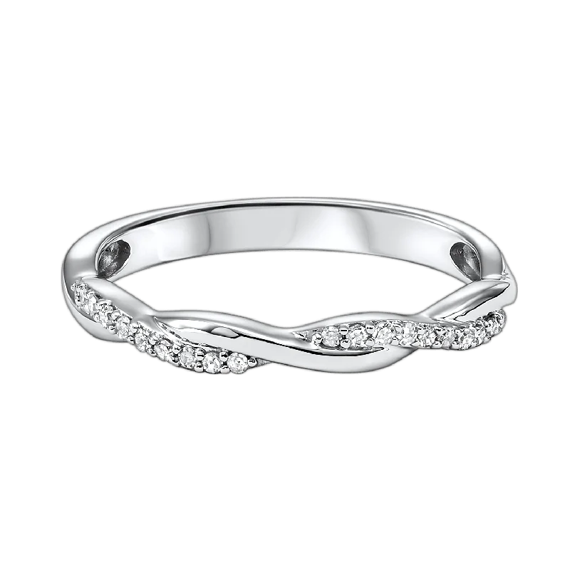 Ladies rings palm charm -14KTW Diamond Mixables Fashion Ring 1/10Ct