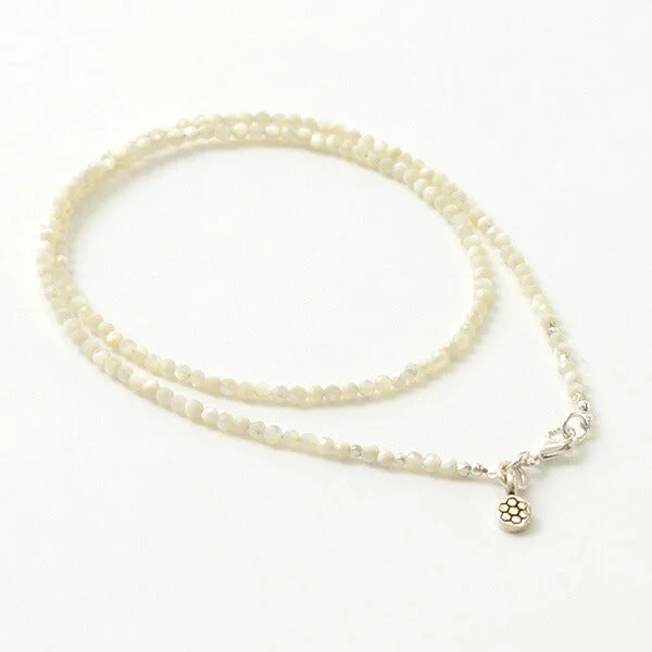 ladies necklaces travel friendly-PHADUA / Mother of Shell 2mm Cut Beads Necklace/Anklet