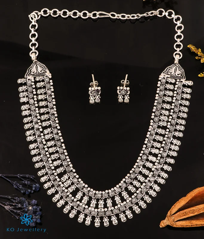 ladies necklaces everyday wear-The Nura Silver Antique Paisley Necklace