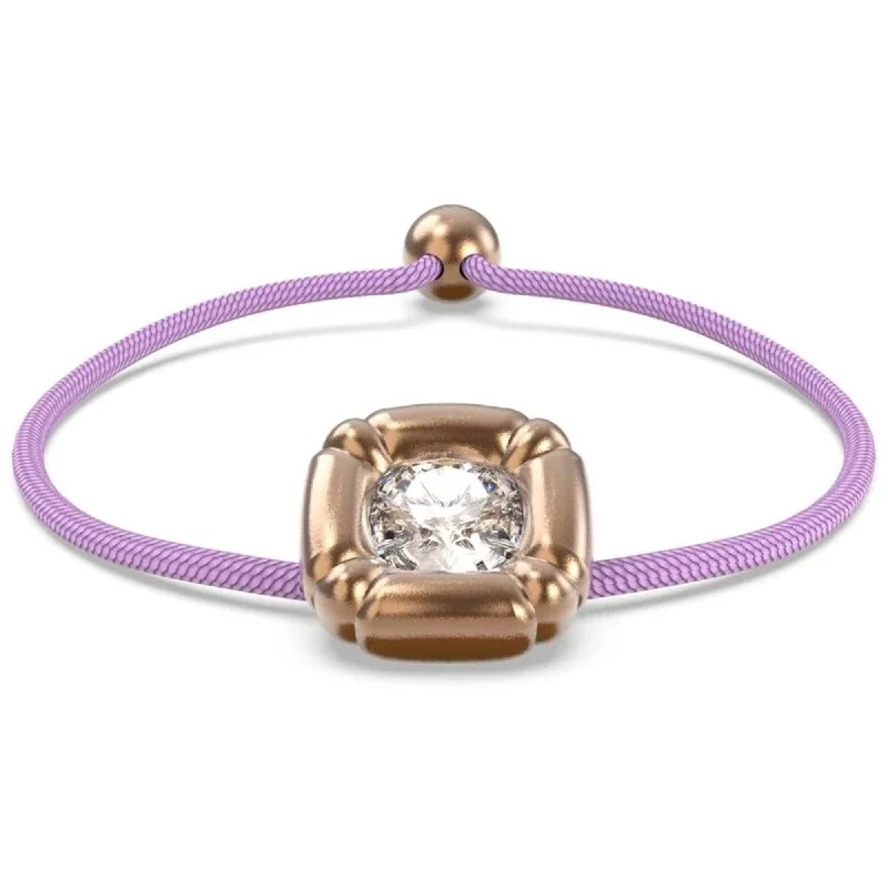 ladies bracelets intricate-Swarovski Women's Bracelet - Dulcis Rose Gold, Crystal, Purple Cord | 5617983