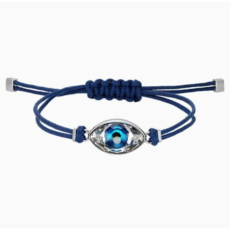 ladies bracelets polished-Swarovski Women's Bracelet - Power Blue Evil Eye Fabric Cord | 5551804