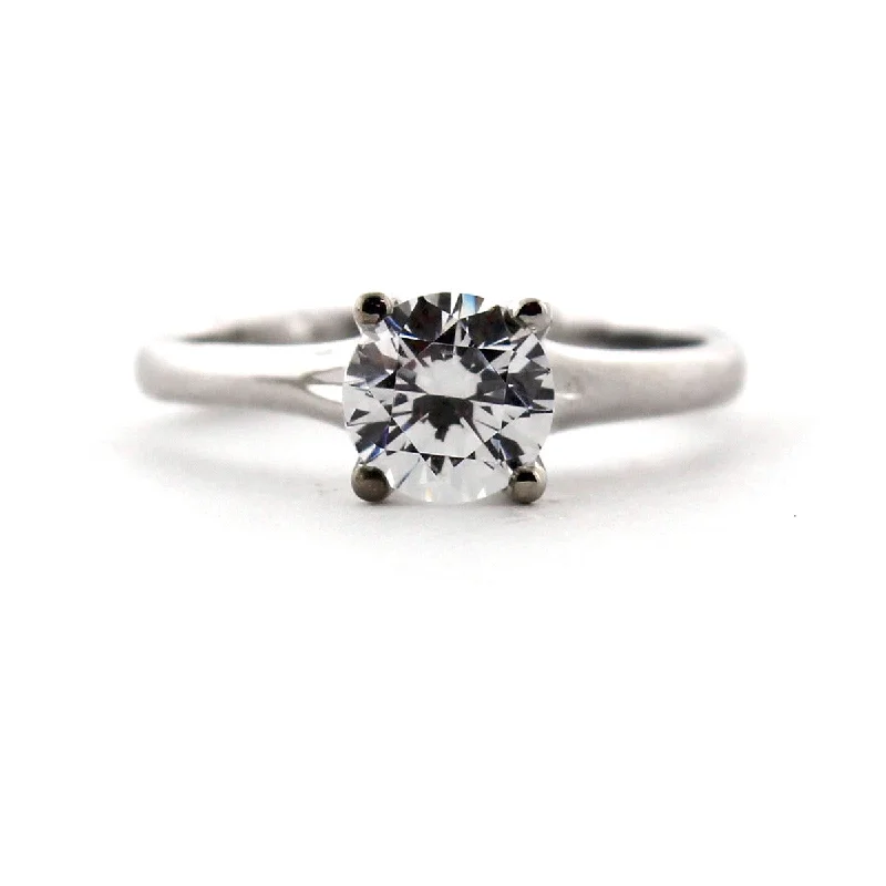 Ladies engagement rings loop shine -4 Prong Solitaire Engagement Ring Setting