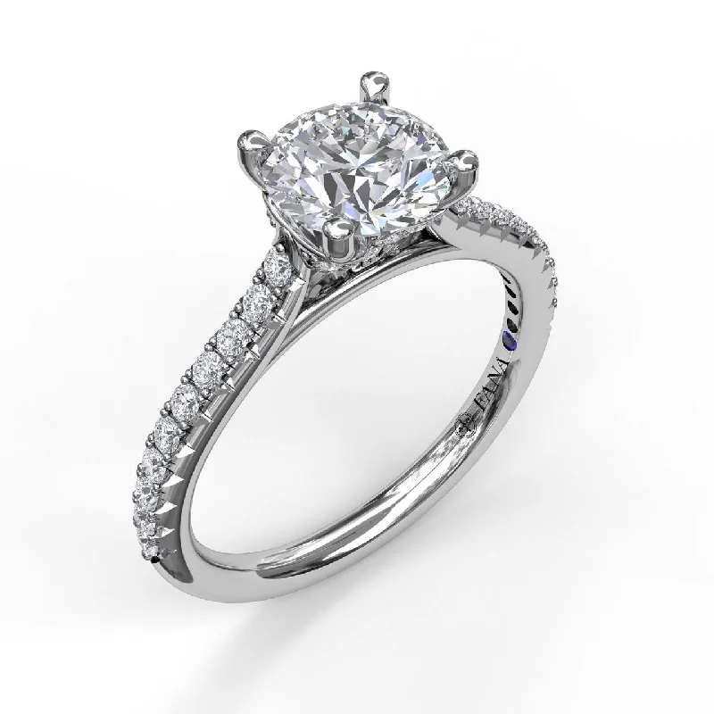 Ladies engagement rings scarce glow -Fana Delicate Classic Engagement Ring with Delicate Side Detail 3818