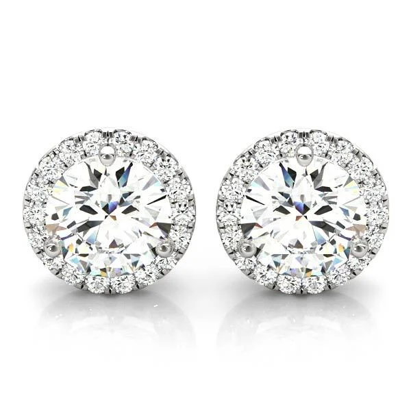 Ladies earrings firm radiance -Halo Diamond Earring