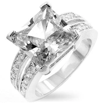 Ladies engagement rings tide shine -Lola Princess Cut Statement Engagement Ring  | 8.5ct