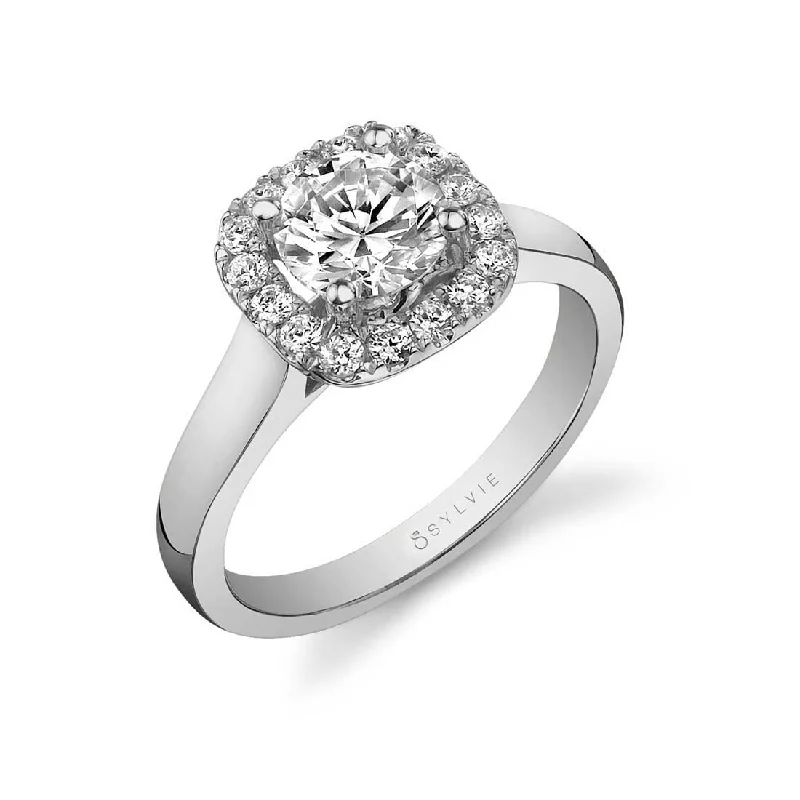 Ladies engagement rings grand charm -Sylvie Cushion Cut Engagement Ring SY756