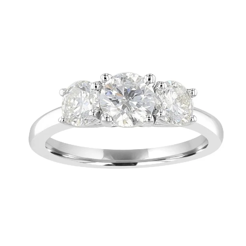 Ladies rings myth glow -14KT White Gold 1 1/2 CTW Diamond 3 Stone Ring