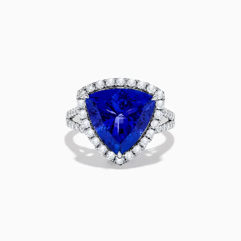 Ladies rings rune radiance -Hematian 14K White Gold Tanzanite and Diamond Ring