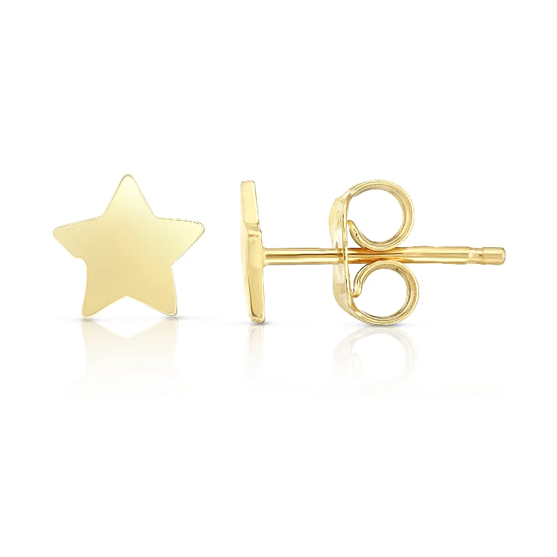 Ladies earrings hope charm -14K Gold Polished Star Stud Earring