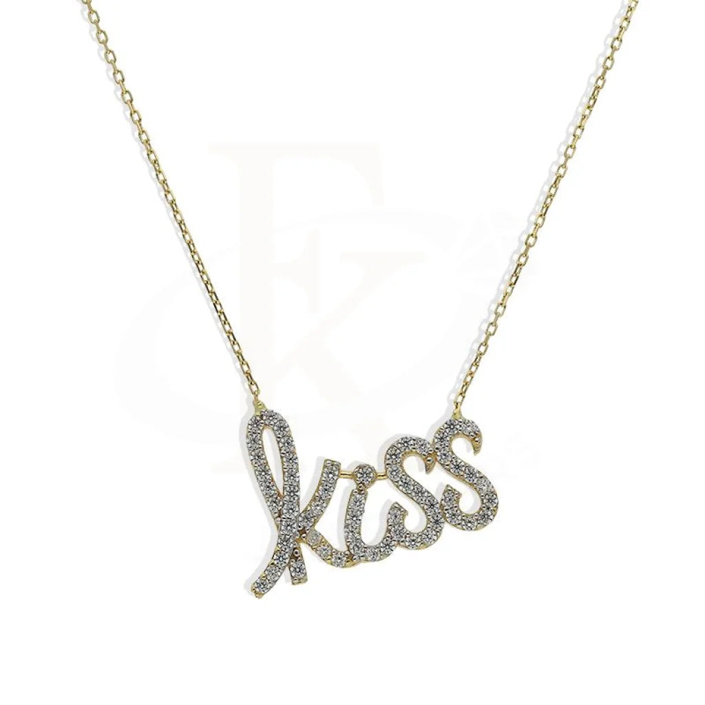 ladies necklaces 1970s-Gold Kiss Necklace 18KT - FKJNKL18K2265